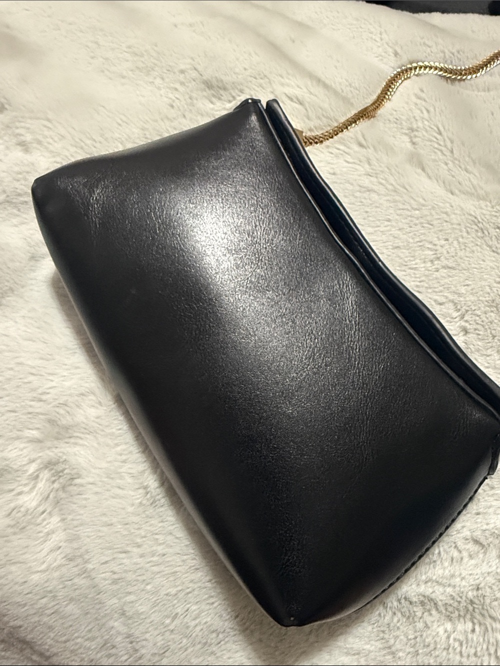 Mango Black Mini Shoulder Bag with Gold Chain